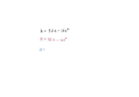 the-height-h-in-feet-of-a-projectile-t-seconds-after-launch-is-modeled-by-the-equation-h-32t-16t2-how-long-after-does-the-projectile-return-to-the-ground-84394
