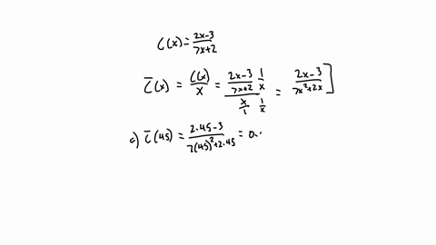 2x-the-total-cost-in-hundreds-of-dollars-to-produce-x-units-of-a-product-is-cx-find-the-average-cost-for-each-of-the-following-production-levels-7x-2-45-units-x-units-find-the-marginal-avera-38442