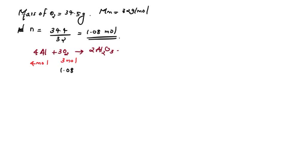 How many atoms of Al are needed to react with 34.5 grams of O2 gas? 4Al ...