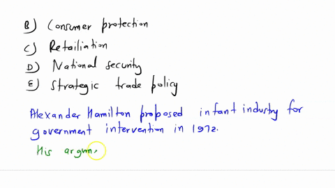 which-of-the-following-was-proposed-by-alexander-hamilton-in-1792-and-is-by-far-the-oldest-economic-argument-for-government-intervention-a-infant-industry-b-consumer-protection-c-retaliation-38836