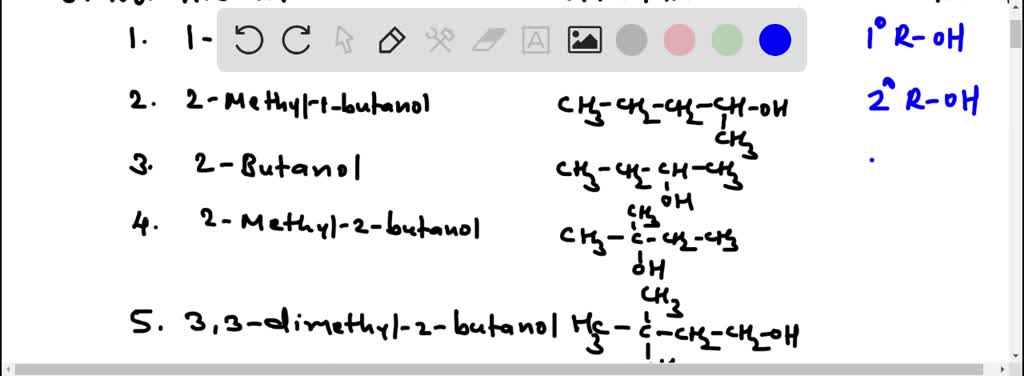 2 methyl 1 butanol primary secondary or tertiary