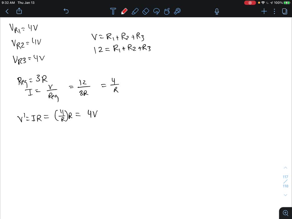SOLVED Three identical resistors are connected in series to a 12V