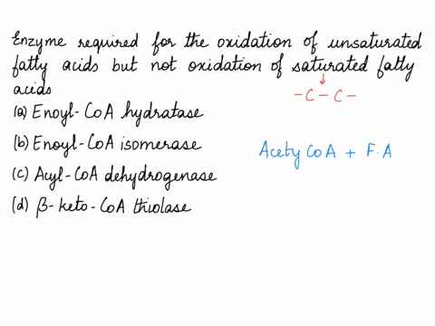 which-of-these-enzymes-is-required-for-the-oxidation-of-unsaturated-fatty-acids-but-not-required-for-saturated-fatty-acids-oxidation-enoyl-coa-hydratase-enoyl-coa-isomeraseacyl-coa-dehydroge-27114