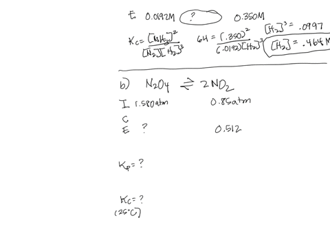 a-kc-64-for-the-reaction-n2g-3h2g-2nh3g-at-a-certain-temperature-suppose-it-was-found-that-an-equilibrium-mixture-of-these-gases-contained-0350-m-nh3-and-00192-m-n2-what-was-the-concentratio-82444