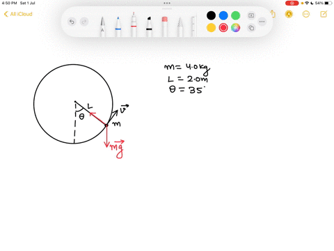a-40-kg-mass-attached-to-the-end-of-a-string-swings-in-a-vertical-circle-of-radius-20-m-when-the-string-makes-an-angle-of-35-degrees-with-the-vertical-the-speed-of-the-mass-is-50-ms-at-this-51117