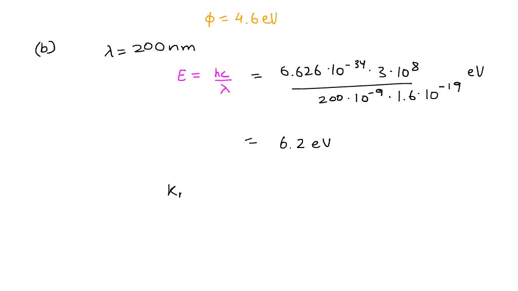 SOLVED The work function for tungsten is ϕ=4.6 eV. (a) If light is