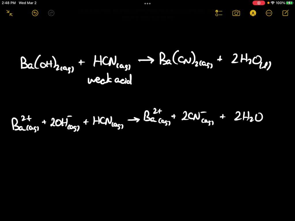 SOLVED: For the following aqueous reaction, complete and balance the ...