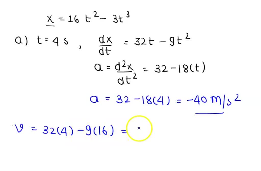 SOLVED: The position of a particle moving along an x-axis is given by x ...