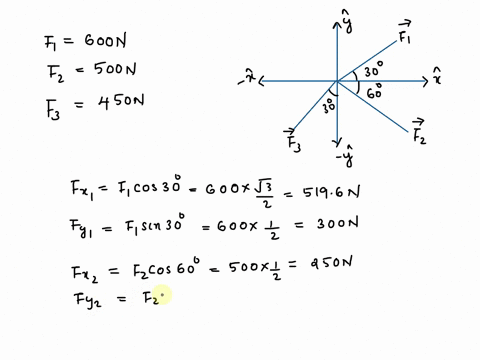 use-f1-600-nand-30-using-rectangular-components-determine-the-magnitude-of-the-resultant-force-and-the-direction-measured-counterclockwise-from-the-positive-x-axis-92-soo-n-fs-4s0-n-60457