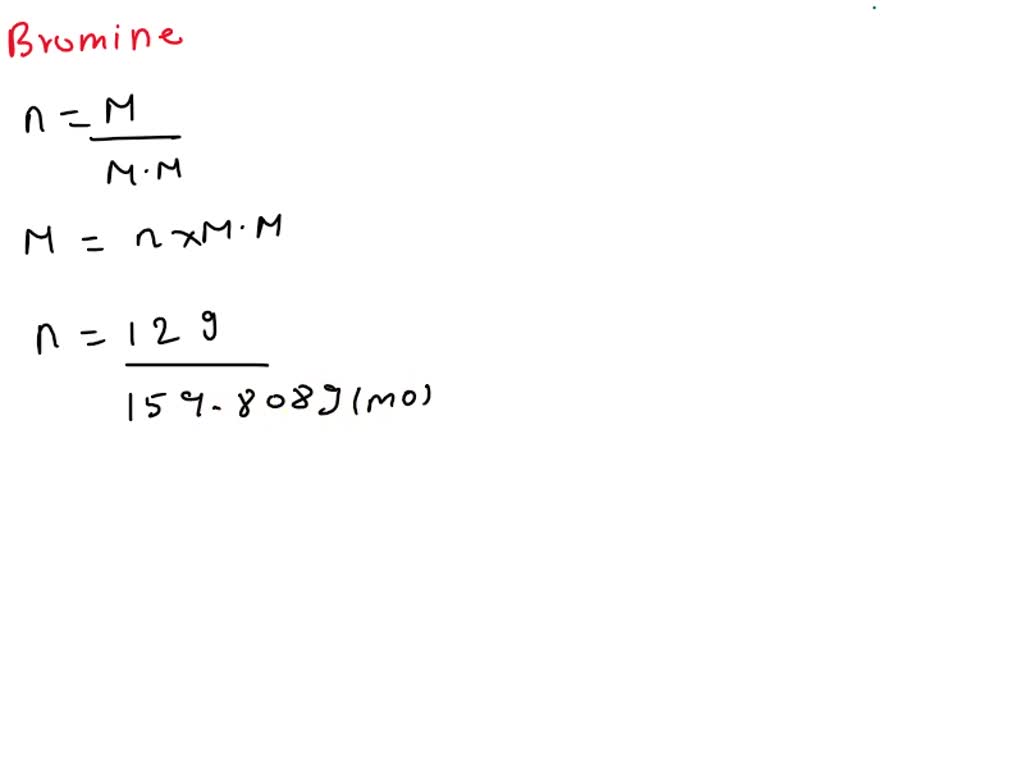 SOLVED A) How many moles of Br are there in a sample that contains 12.