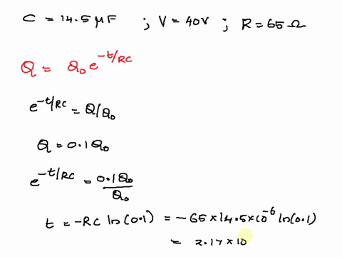 problem-46-2-3-a-145-f-capacitor-is-charged-to-potential-of-400-and-then-discharged-through-650-92-resistor-how-long-after-discharge-begins-does-it-take-for-the-capacitor-to-lose-9002-of-its-18943