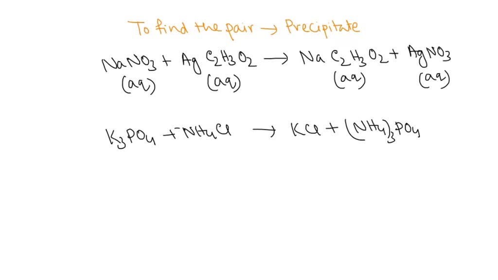 SOLVED: Which pair of aqueous solutions, when mixed, will for a ...