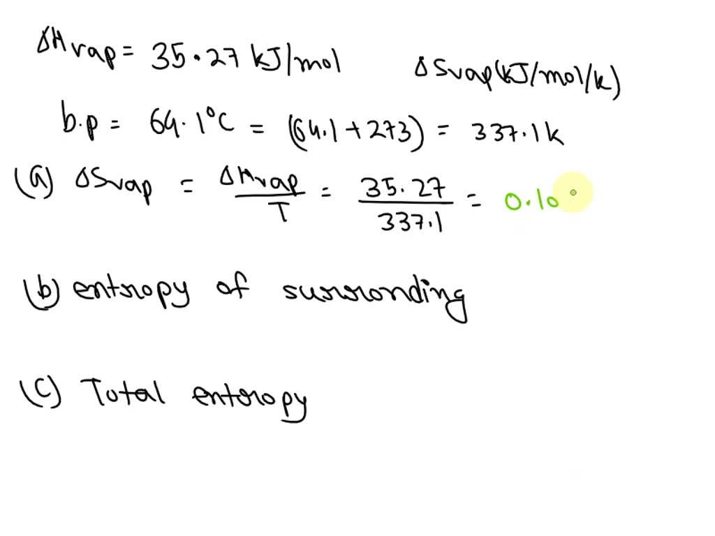 Solved the normal boiling point of methanol is 64 c the enthalpy of