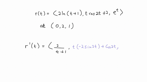 4-points-find-the-parametric-equation-of-the-tangent-line-to-the-curve-rt-2lnt-1tcos-2t-2e-at-the-point-021-6s-2t-2sia-2t-27178