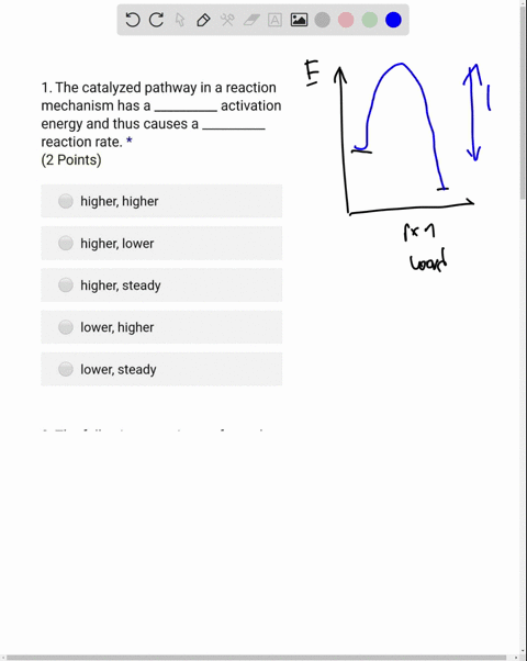 1-the-catalyzed-pathway-in-a-reaction-mechanism-has-a-activation-energy-and-thus-causes-a-reaction-rate-2-points-higher-higher-higher-lower-higher-steady-lower-higher-lower-steady-50265
