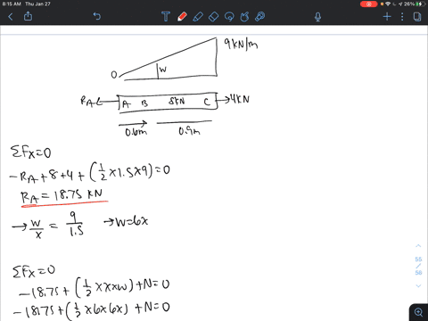 the-bar-has-a-cross-sectional-area-of-400left10-6right-mathrmm2-if-it-is-subjected-to-a-triangular-a-60654