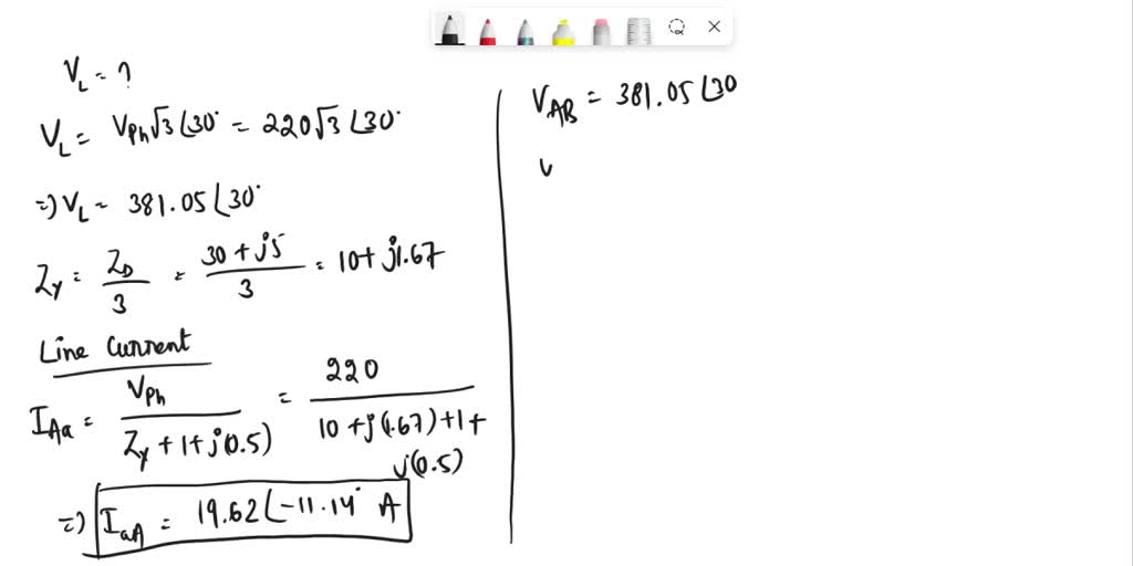 SOLVED: Given a balanced, three-phase AC circuit in a wye-wye ...