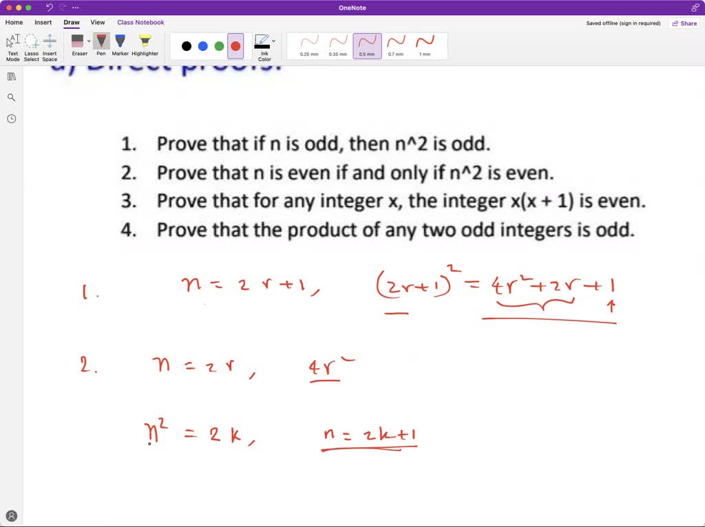 Solved Direct Proofs Prove That If N Is Odd Then N2 Is Odd Prove That N Is Even If And Only 9457