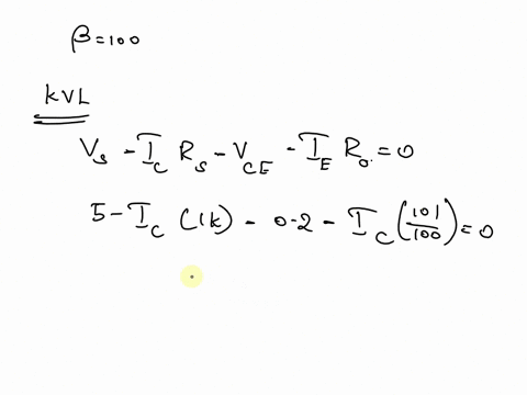 in-the-following-circuit-find-the-minimum-vin-required-and-the-resulting-voltage-vout-to-put-the-transistor-in-full-saturation-assume-that-the-for-the-transistor-is-100-in-full-saturation-o-73302