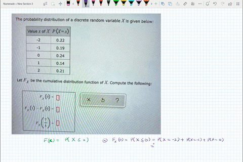 the-probability-distribution-of-a-discrete-random-variable-x-is-given-below-value-x-of-x-pxx-022-019-024-014-021-let-fx-be-the-cumulative-distribution-function-of-x-compute-the-following-0-x-55514