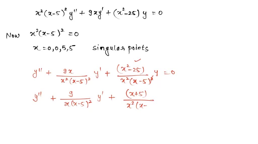 SOLVED Determine the singular points of the given differential