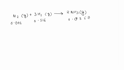 1consider-the-following-reversible-reaction-in-a-300-liter-container-the-following-amounts-are-found-in-equilibrium-at-400-oc-00420-mole-n2-0516-mole-h2-and-00357-mole-nh3-evaluate-kcn2g-3h2-05758