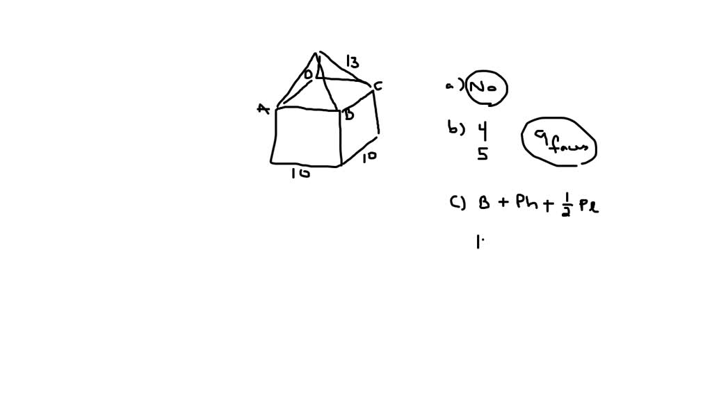 SOLVED: The diagram shows a solid that is a combination of a prism and ...