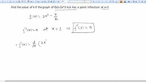 find-the-value-of-k-if-the-graph-of-fx2x2-kx-has-a-point-inflection-at-x1-45481