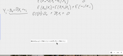 2-for-a-simple-linear-regression-show-that-if-a-eleftu_i-mid-x_iright0-then-elefty_i-mid-x_irightbeta_0beta_1-x-b-operatornamecovleftu_i-mid-u_jright0-for-i-neq-j-then-operatornamecovlefty_i-mid-y_jri