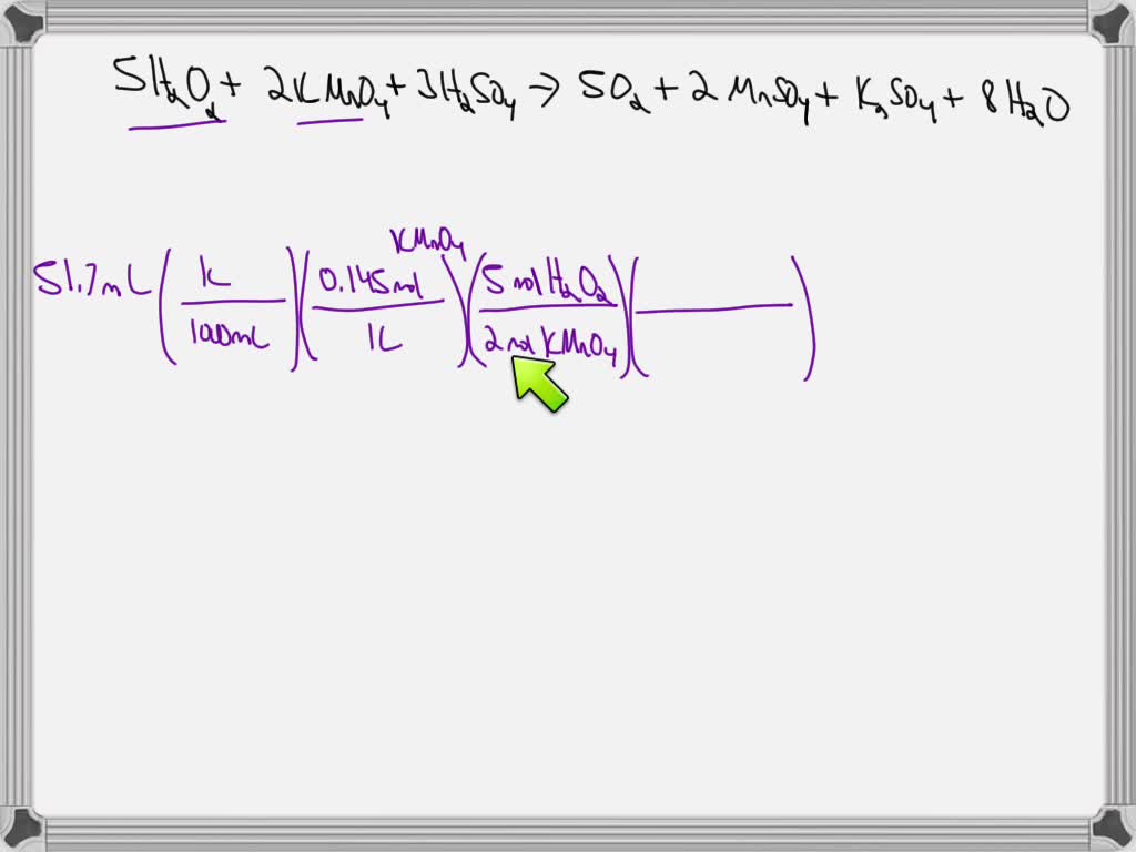 Solved A Solution Of Hydrogen Peroxide H2o2 Is Titrated With A