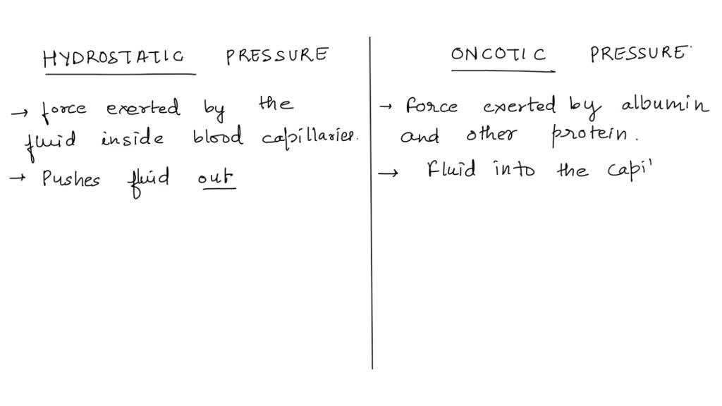 SOLVED The Net Filtration Pressure is the difference between the