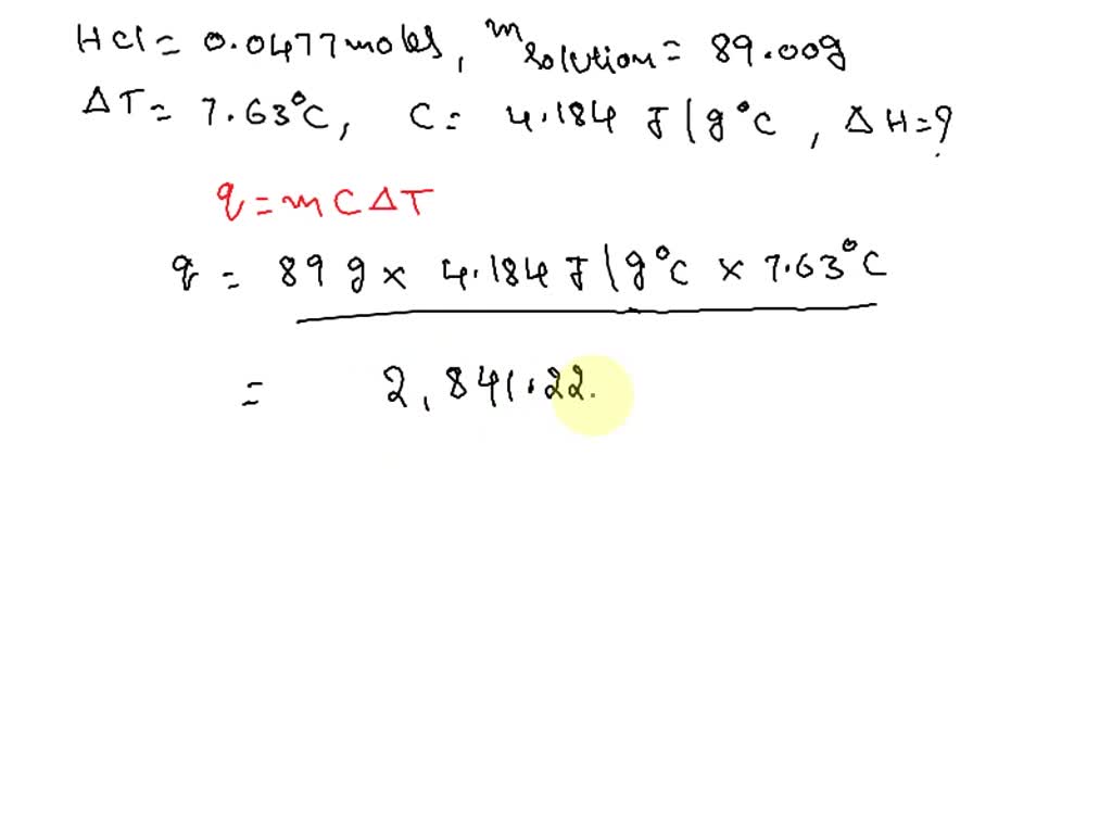 SOLVED A coffeecup calorimetry experiment was performed to determine the heat of