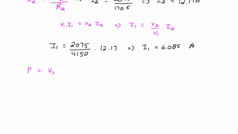q-a-the-primary-of-a-transformer-has-twice-as-many-turns-as-the-secondary-the-primary-voltage-is-4150-v-60-hz-and-a-1705-load-is-connected-across-the-secondary-calculate-the-power-delivered-13382