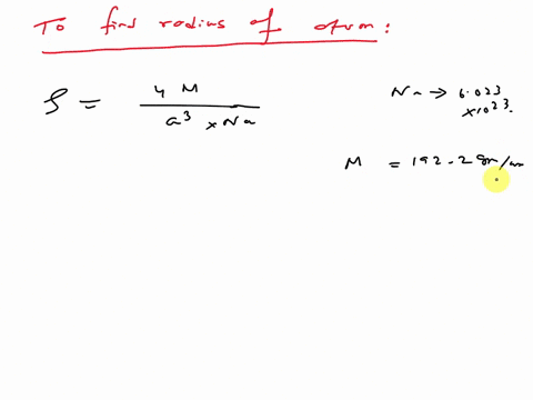 calculate-the-radius-of-an-iridium-atom-given-that-ir-has-an-fcc-crystal-structurea-density-of-224-gcm3and-an-atomic-weight-of-1922-gmol-03714