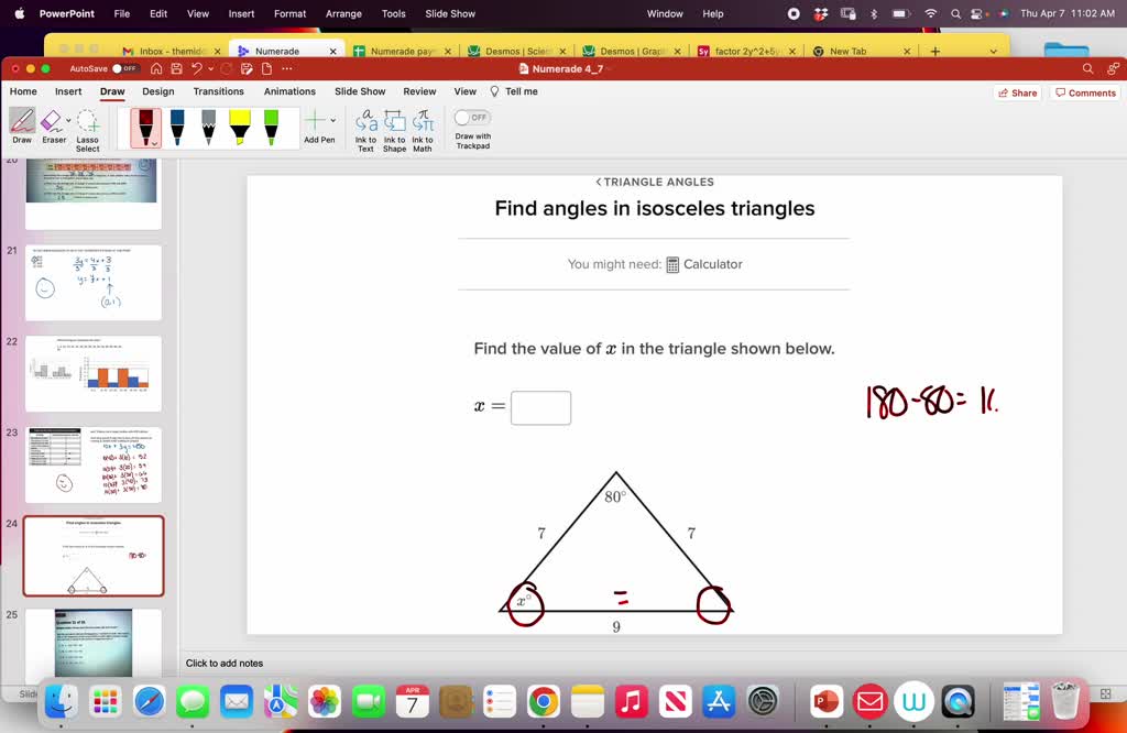 Find The Value Of X In The Triangle Shown Below