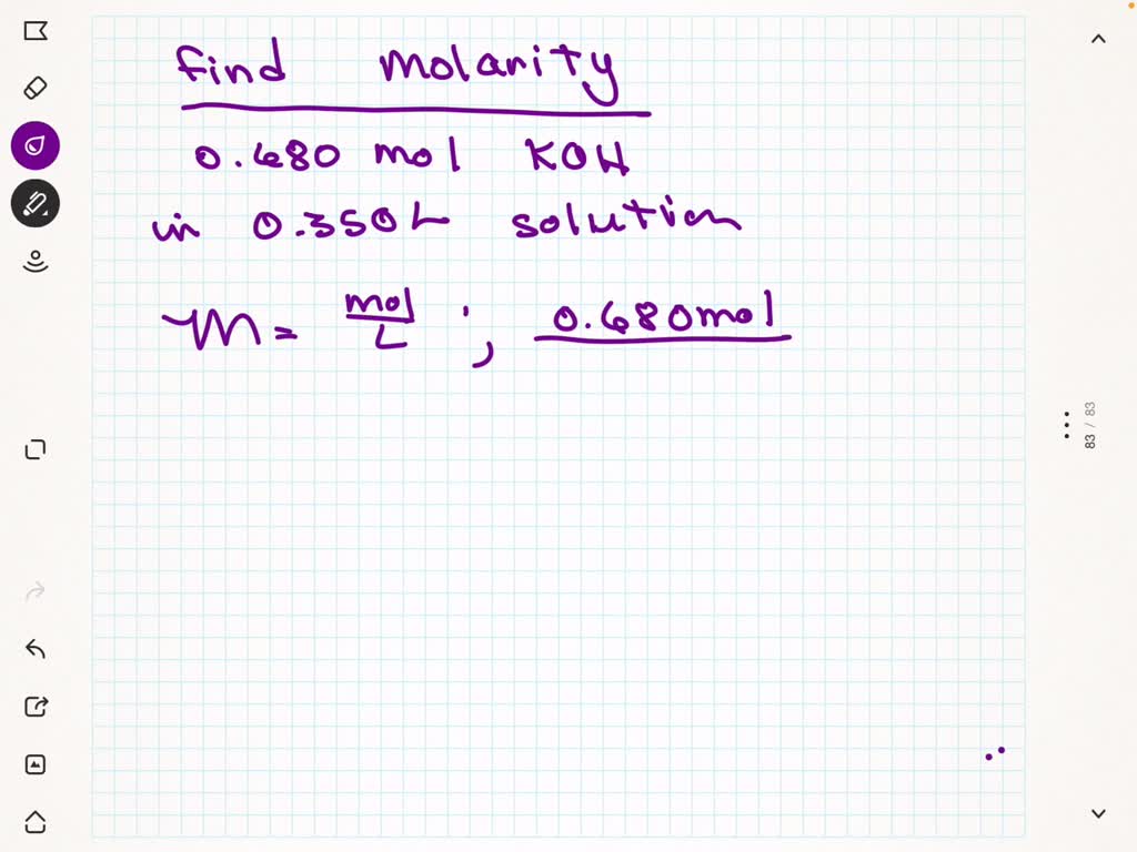 SOLVED: What is the molarity of a solution that contains 0.680 moles ...