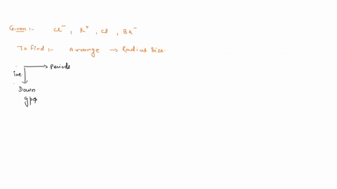 Arrange the following in order of decreasing radius size use...