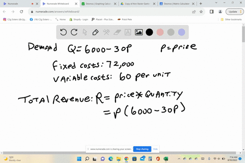 the-demand-function-for-a-commodity-is-q-6000-30p-fixed-costs-are-72000-and-the-variable-costs-are-60-per-unit-produced-what-are-the-equations-for-the-total-revenue-and-total-cost-in-terms-o-56132