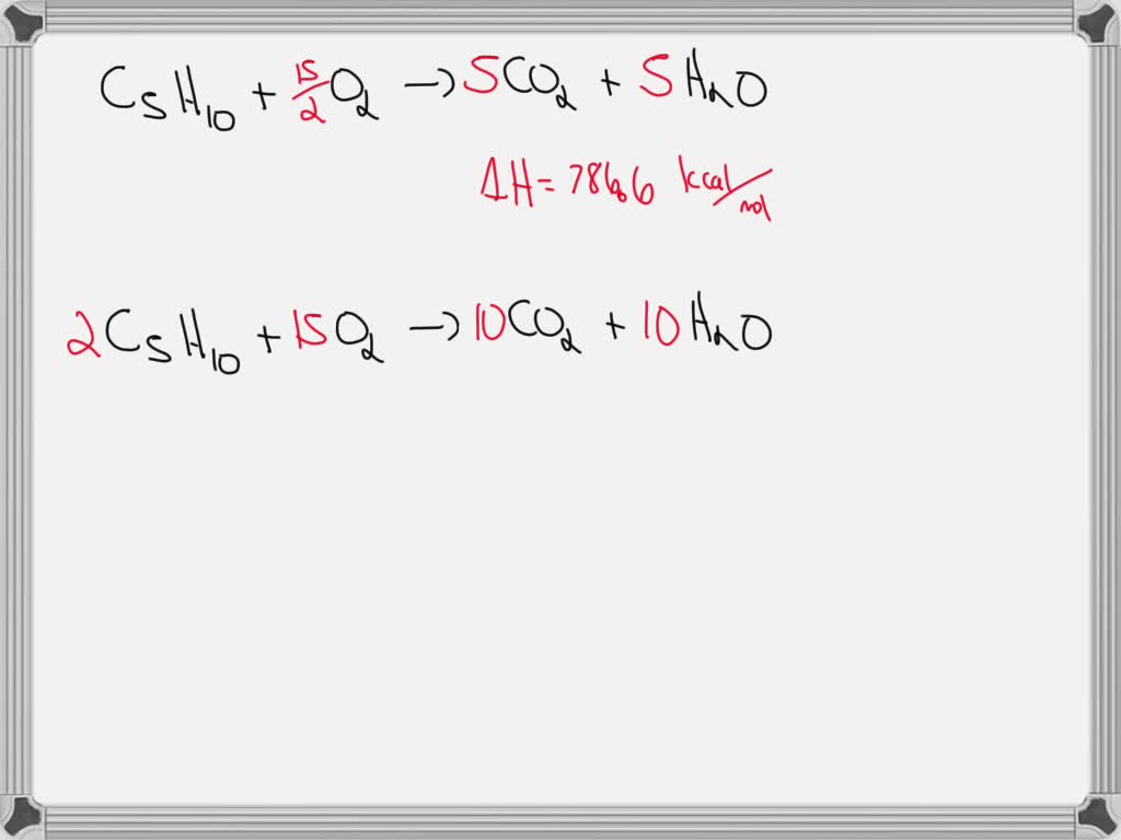 SOLVED: The heat of combustion of cyclopentane is 786.6 kcal/mol.How ...