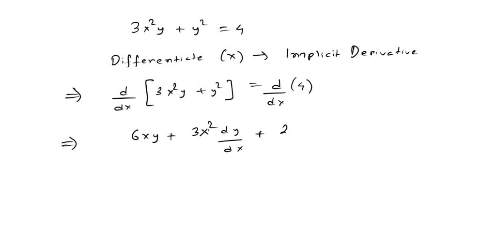 Solved: Calculate The Slope Dy Dx Of The Curve Defined Implicitly By 3x 