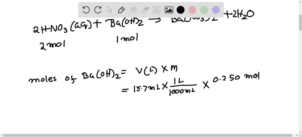 SOLVED: A 25.0 mL solution of HNO₃ is neutralized with 27.2 mL of 0.250 ...