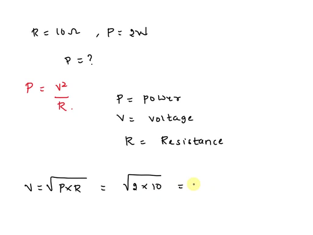 SOLVED: '14. A 10 2 resistor dissipates W of power when connected to a ...