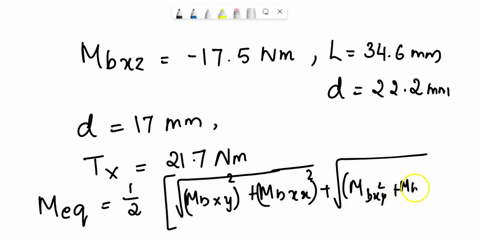 1-a-shaft-which-connects-a-belt-sheave-to-a-spur-gear-is-illustrated-below-the-bending-moments-and-torques-which-the-shaft-experiences-are-also-shown-the-axial-forces-are-negligible-the-torq-64347