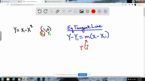 a-find-the-slope-of-the-tangent-line-to-the-curve-y-x-x3-at-the-point-1-0-i-using-definition-1-ii-using-equation-2-b-find-an-equation-of-the-tangent-line-in-part-a-c-graph-the-curve-and-the-tangent--3