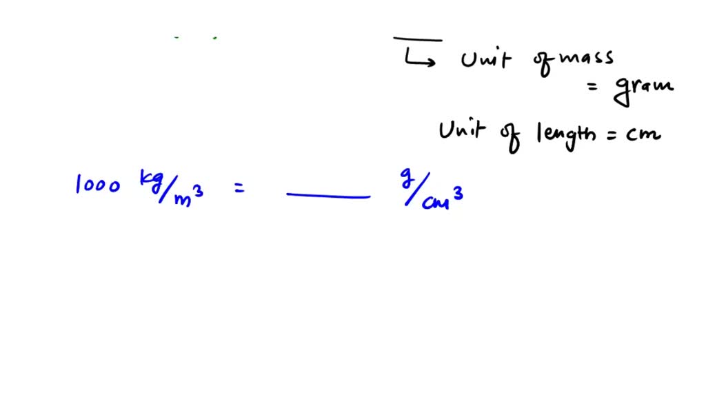 SOLVED: The density of sea water was measured to be 1.07 g/cm3. This