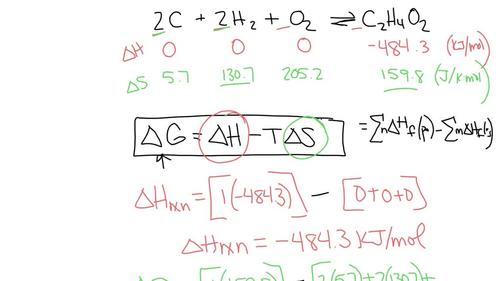 SOLVED: Calculate ΔG o for the following reaction at 25°C : 2C(s ...