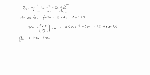 consider-a-bar-of-silicon-in-which-a-hole-concentration-profile-described-bypx-p0exlpis-established-find-the-hole-current-density-at-x-0-let-p0-1016cm3-lp-1-m-and-dp-12-cm2s-if-the-cross-sec-96764