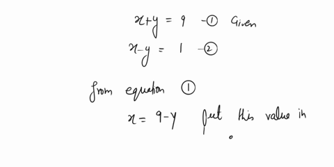 solve-the-following-system-of-equations-xy-9-x-y-1-x-and-y-simplify-your-answers-11169