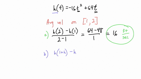an-object-is-thrown-directly-upwards-its-height-is-ht-16t264t-feet-after-t-seconds-what-is-the-average-velocity-from-t1-to-t2-what-is-the-average-velocity-from-t1-to-t1h-use-the-result-in-b-23797