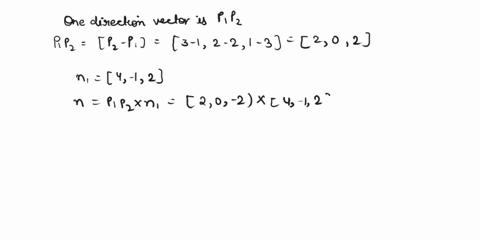 find-a-plane-through-the-points-p11-2-3-p23-2-1-and-perpendicular-to-the-plane-4x-y-2z-7-41888